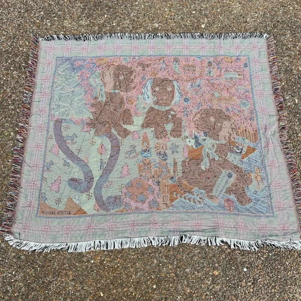 Crown Crafts‎ Christmas Puppies Tapestry Blanket Woven Throw Holiday Nutcracker